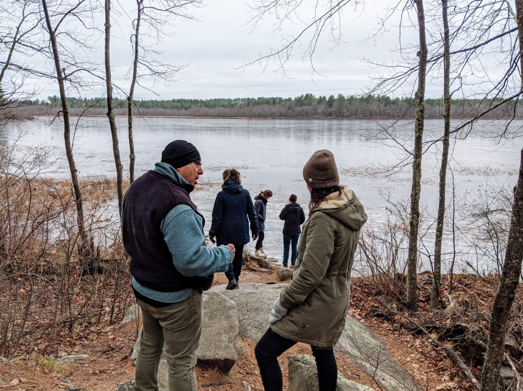 reporters at climate retreat in NH 2019